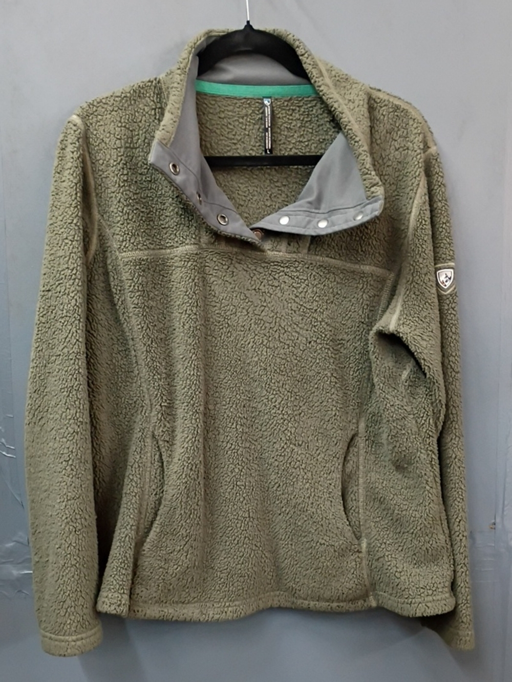 Kuhl Olive Green Sherpa Pullover - Branded Tag Visible